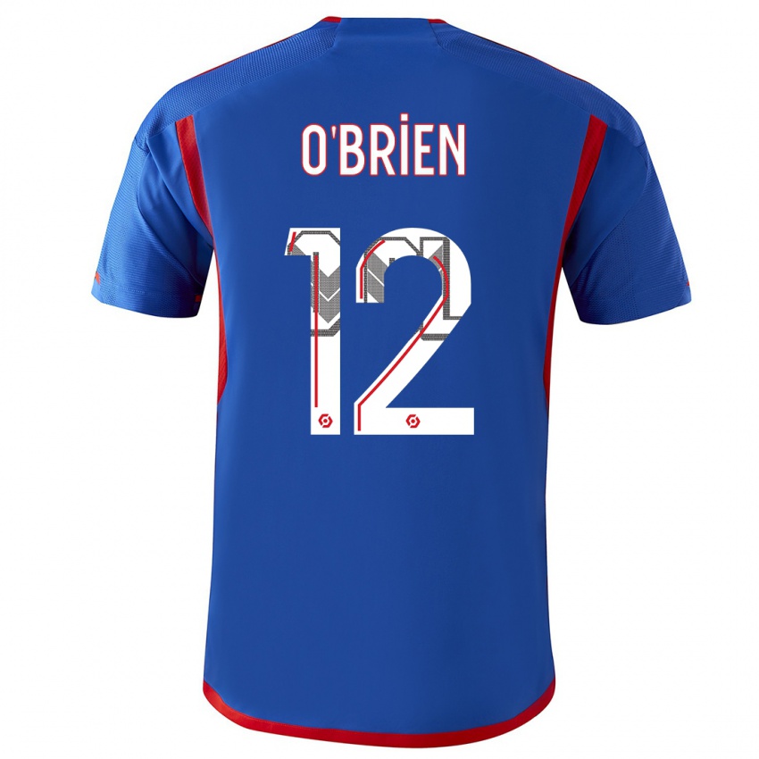 Kinder Jake O'brien #12 Blau Rot Auswärtstrikot Trikot 2023/24 T-Shirt Belgien