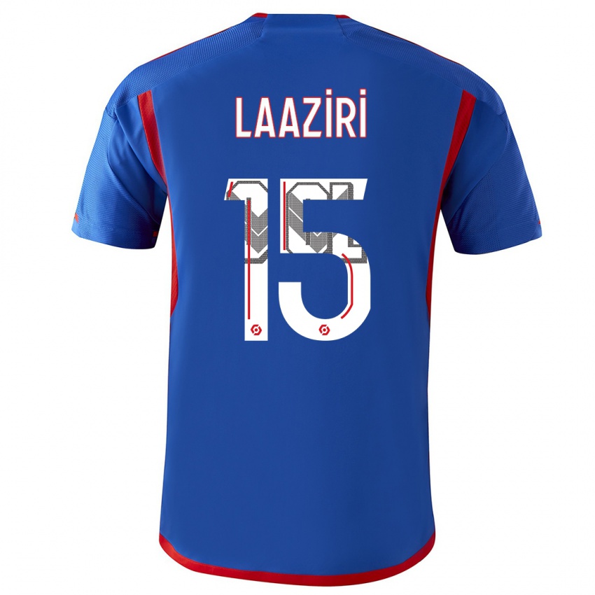 Enfant Maillot Achraf Laaziri #15 Bleu Rouge Tenues Extérieur 2023/24 T-Shirt Belgique