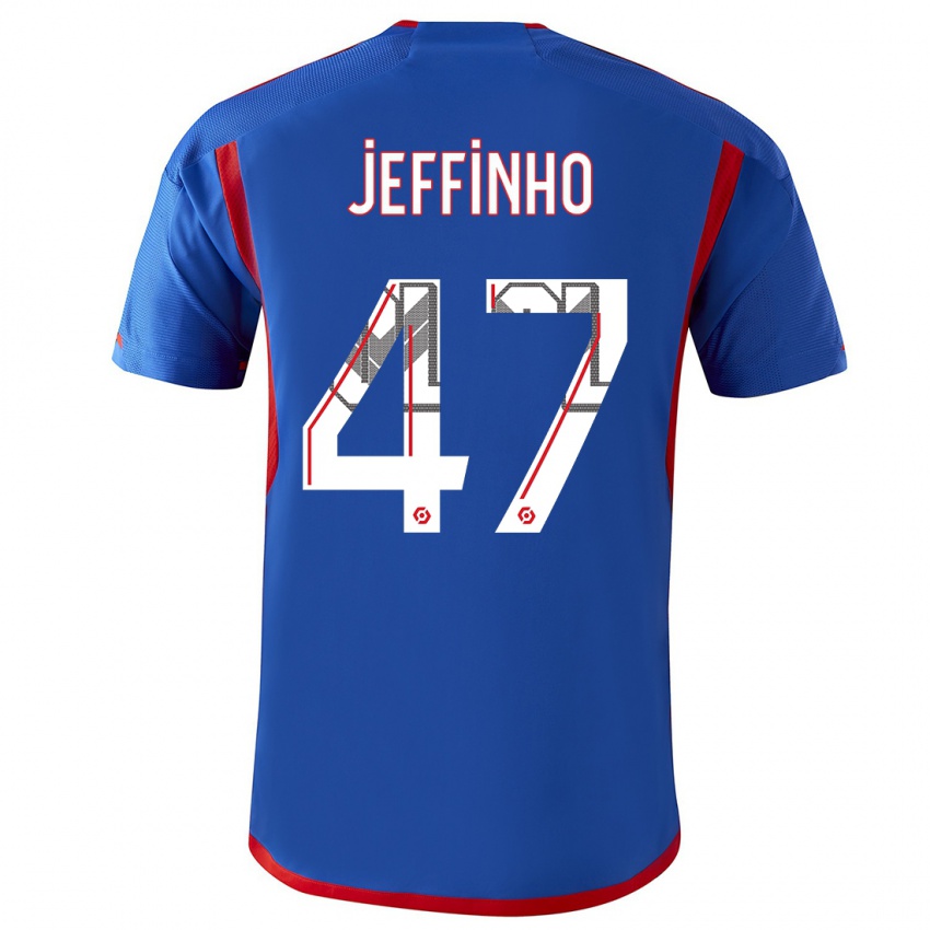 Kinder Jeffinho #47 Blau Rot Auswärtstrikot Trikot 2023/24 T-Shirt Belgien