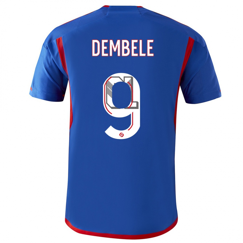 Kinder Moussa Dembele #9 Blau Rot Auswärtstrikot Trikot 2023/24 T-Shirt Belgien
