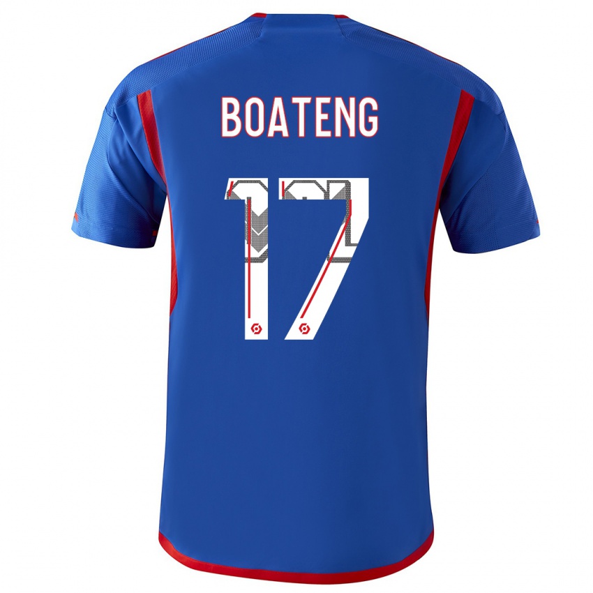 Enfant Maillot Jerome Boateng #17 Bleu Rouge Tenues Extérieur 2023/24 T-Shirt Belgique
