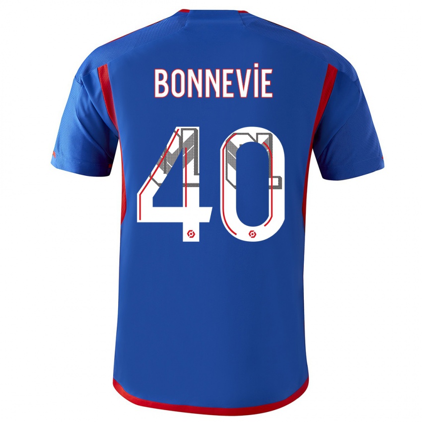 Enfant Maillot Kayne Bonnevie #40 Bleu Rouge Tenues Extérieur 2023/24 T-Shirt Belgique