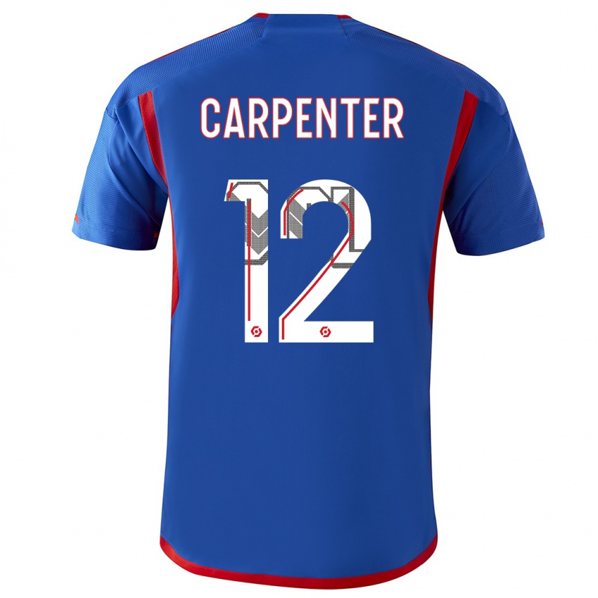 Kinder Ellie Carpenter #12 Blau Rot Auswärtstrikot Trikot 2023/24 T-Shirt Belgien