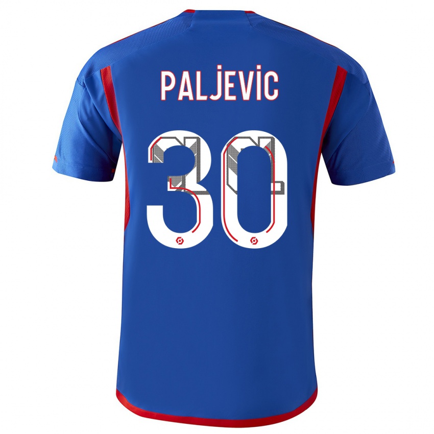 Kinderen Alyssia Paljevic #30 Blauw Rood Uitshirt Uittenue 2023/24 T-Shirt België