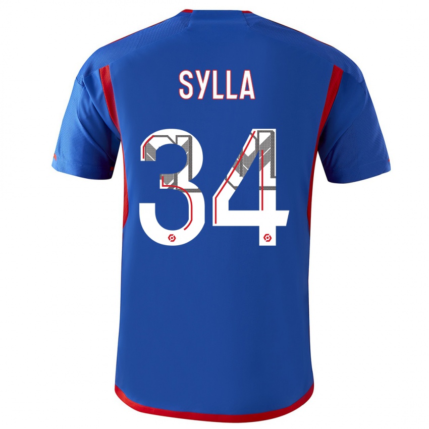 Kinder Kysha Sylla #34 Blau Rot Auswärtstrikot Trikot 2023/24 T-Shirt Belgien