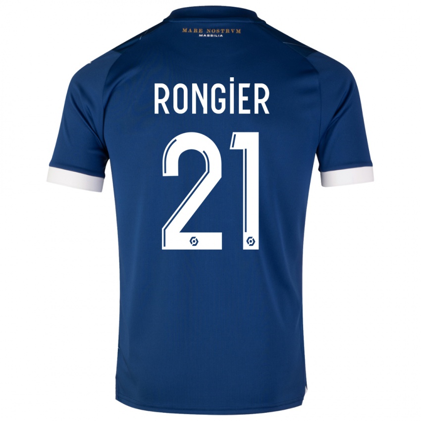 Enfant Maillot Valentin Rongier #21 Bleu Foncé Tenues Extérieur 2023/24 T-Shirt Belgique