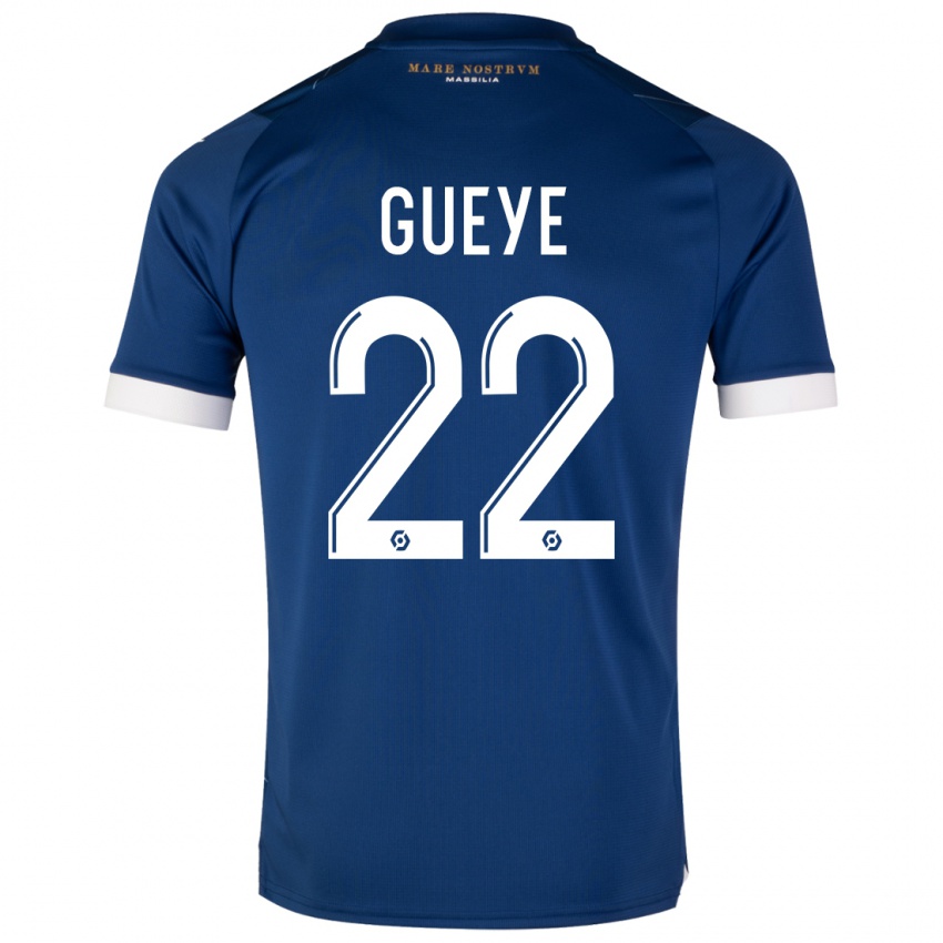Kinder Pape Gueye #22 Dunkelblau Auswärtstrikot Trikot 2023/24 T-Shirt Belgien