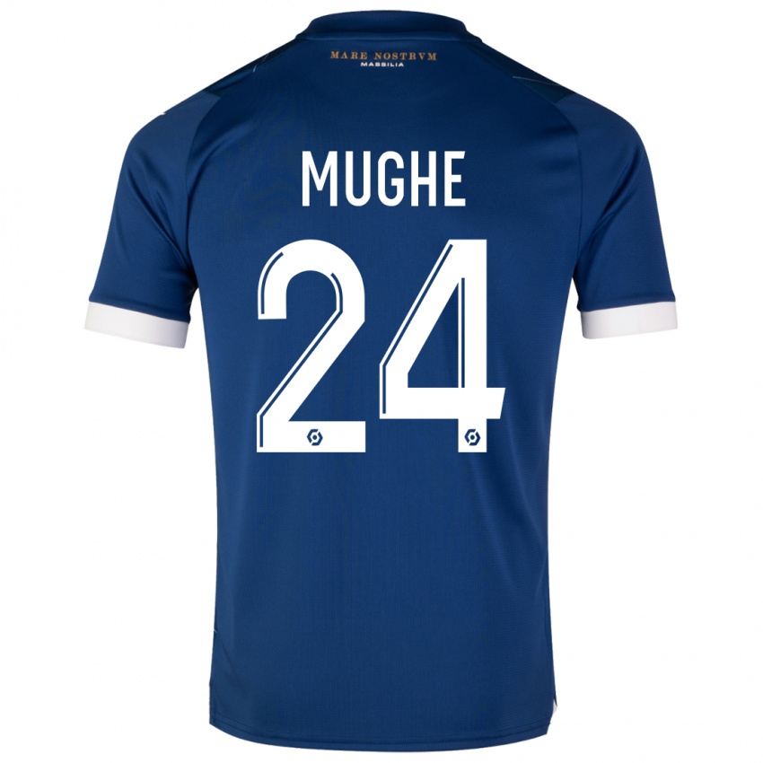 Kinderen François Mughe #24 Donkerblauw Uitshirt Uittenue 2023/24 T-Shirt België