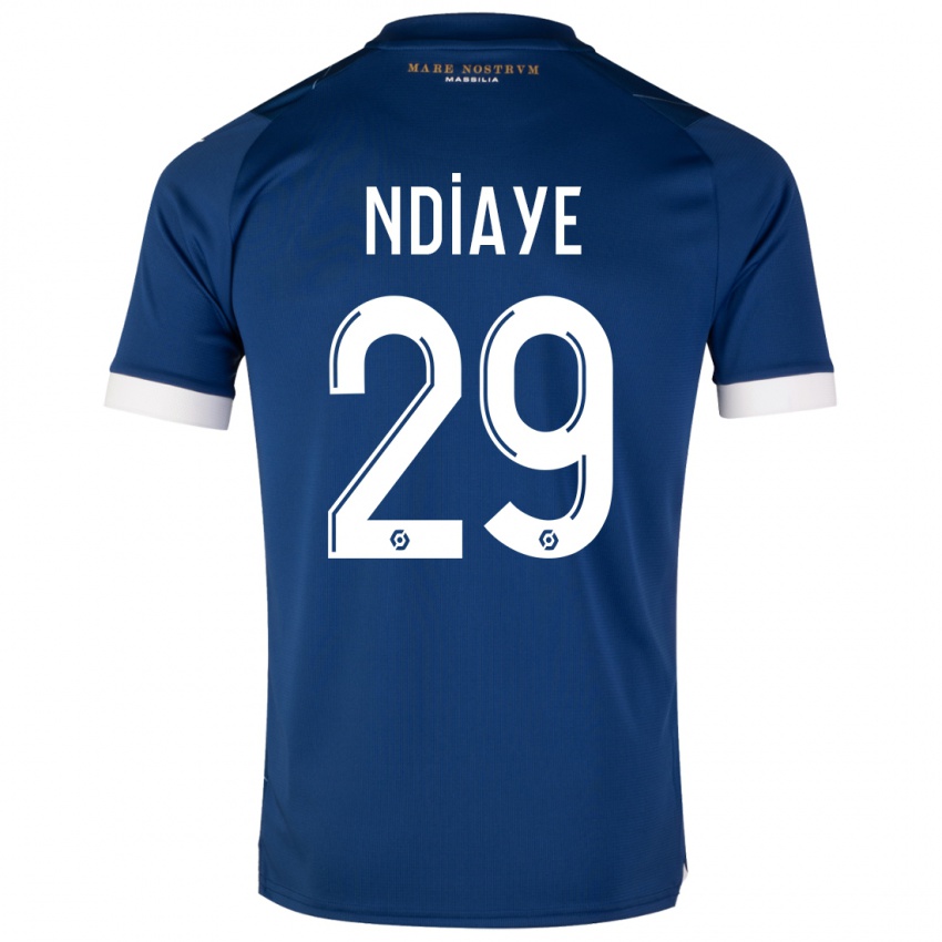 Kinder Iliman Ndiaye #29 Dunkelblau Auswärtstrikot Trikot 2023/24 T-Shirt Belgien