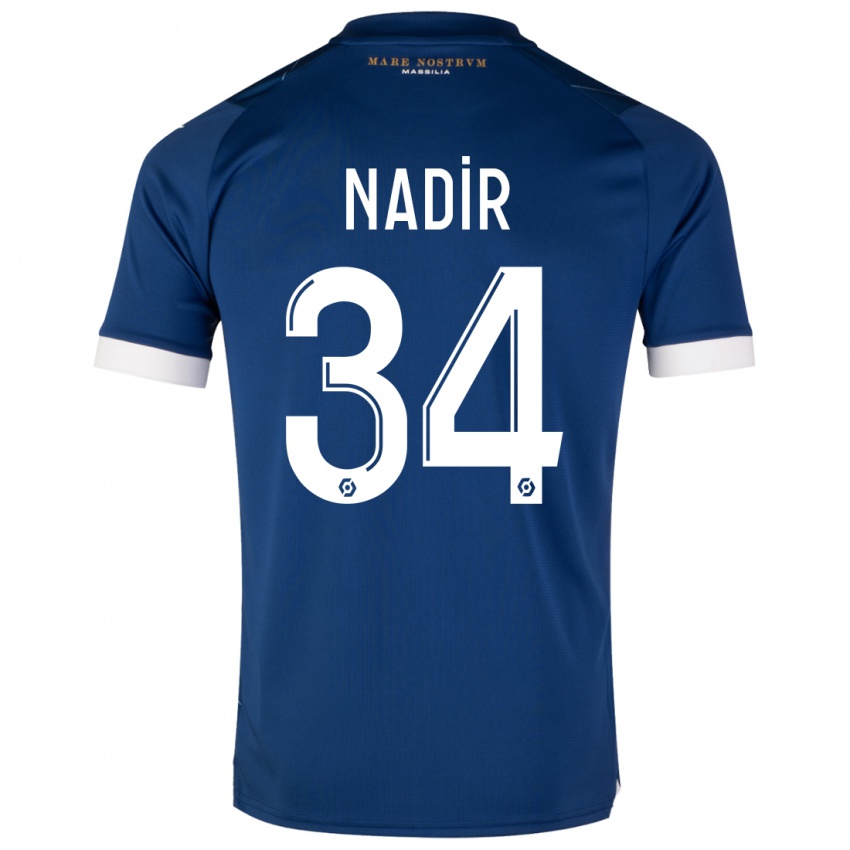Kinder Bilal Nadir #34 Dunkelblau Auswärtstrikot Trikot 2023/24 T-Shirt Belgien