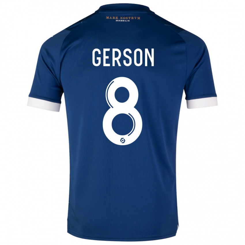 Kinder Gerson #8 Dunkelblau Auswärtstrikot Trikot 2023/24 T-Shirt Belgien