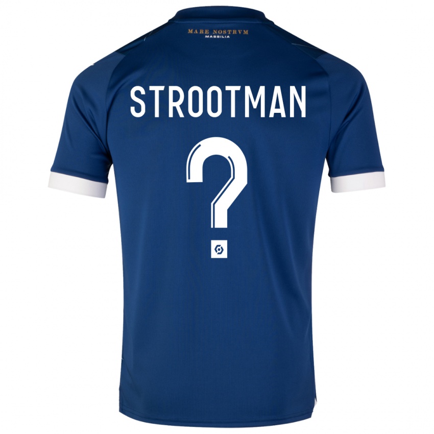 Kinder Kevin Strootman #0 Dunkelblau Auswärtstrikot Trikot 2023/24 T-Shirt Belgien
