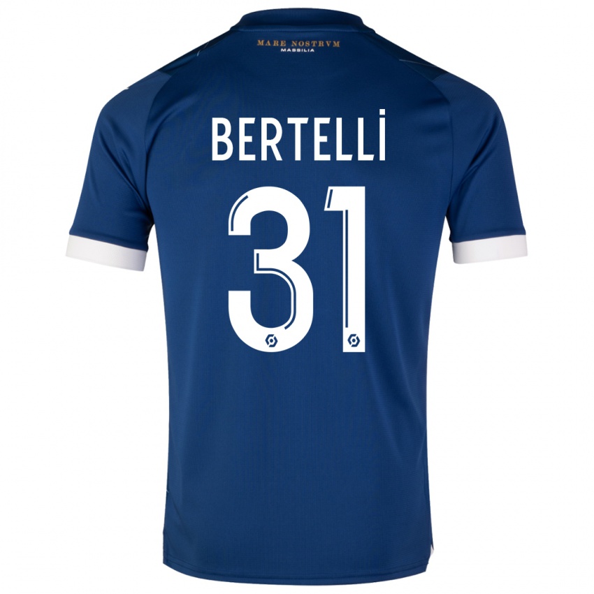 Kinder Ugo Bertelli #31 Dunkelblau Auswärtstrikot Trikot 2023/24 T-Shirt Belgien