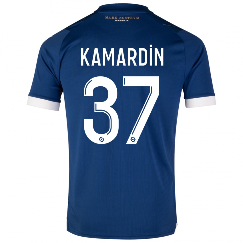 Kinder Aaron Kamardin #37 Dunkelblau Auswärtstrikot Trikot 2023/24 T-Shirt Belgien