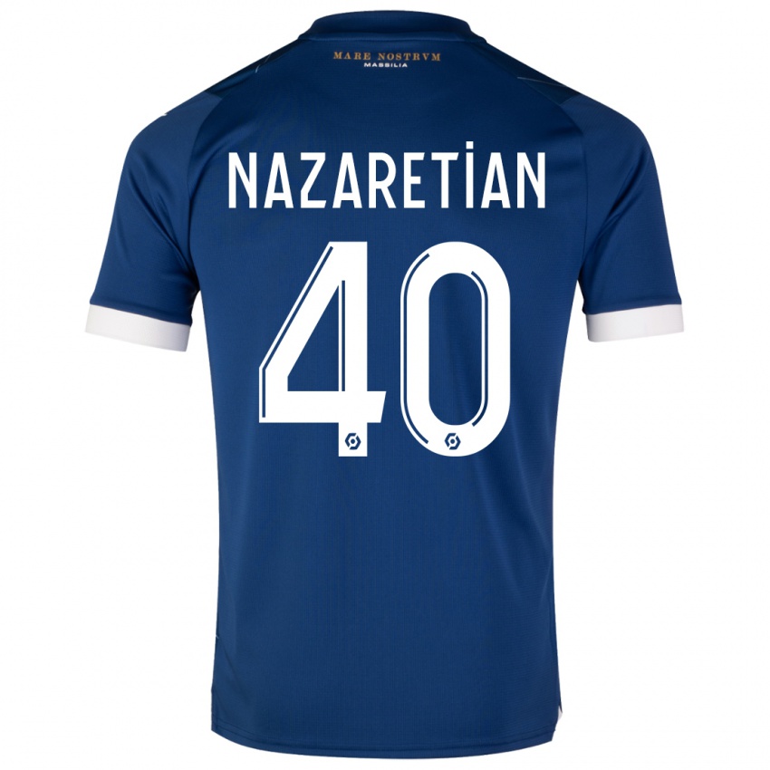 Enfant Maillot Manuel Nazaretian #40 Bleu Foncé Tenues Extérieur 2023/24 T-Shirt Belgique