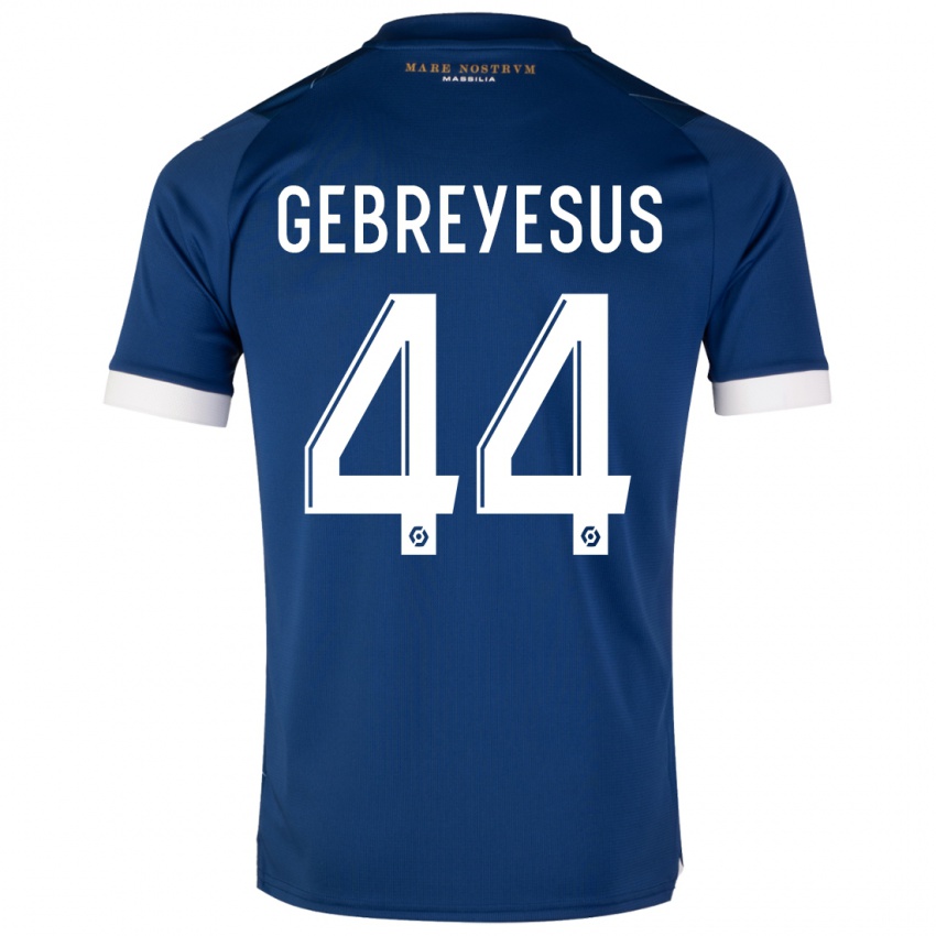 Enfant Maillot Esey Gebreyesus #44 Bleu Foncé Tenues Extérieur 2023/24 T-Shirt Belgique