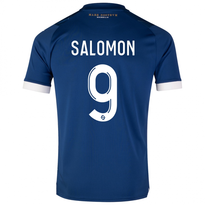 Kinder Maeva Salomon #9 Dunkelblau Auswärtstrikot Trikot 2023/24 T-Shirt Belgien