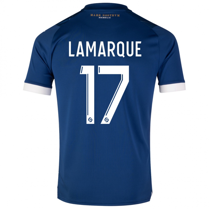 Enfant Maillot Alais Lamarque #17 Bleu Foncé Tenues Extérieur 2023/24 T-Shirt Belgique