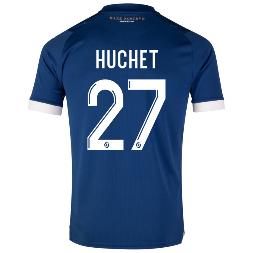 Enfant Maillot Sarah Huchet #27 Bleu Foncé Tenues Extérieur 2023/24 T-Shirt Belgique