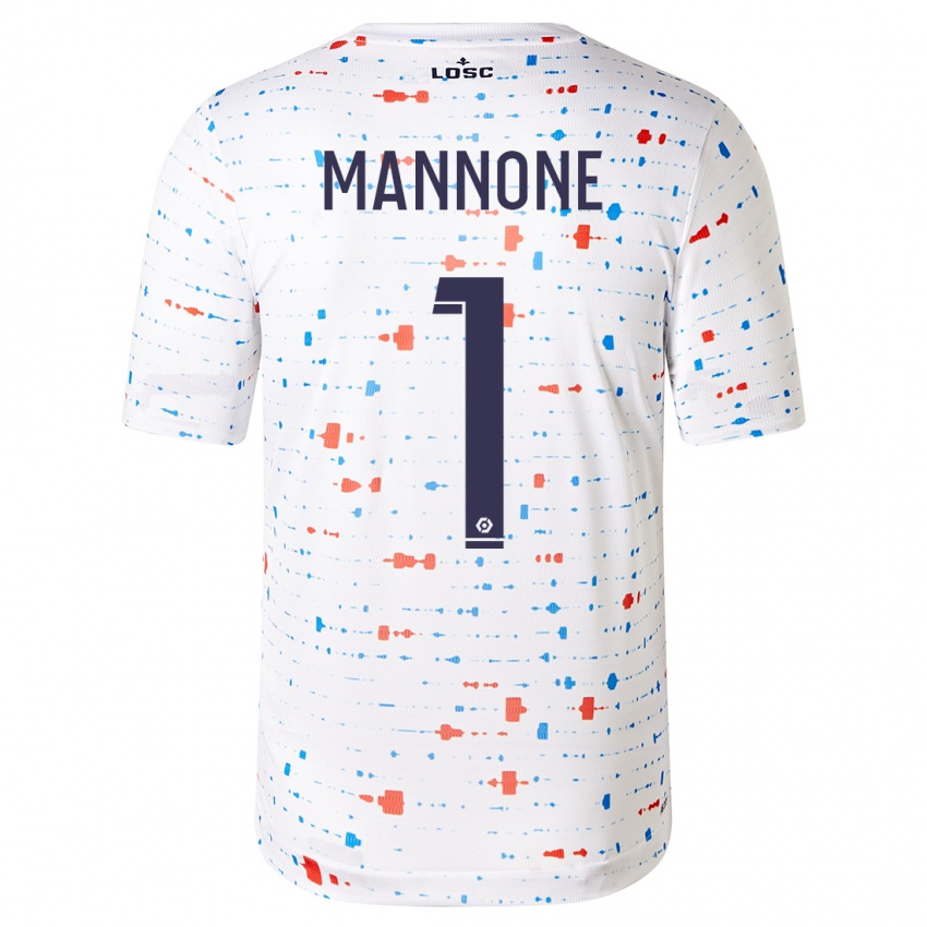 Enfant Maillot Vito Mannone #1 Blanc Tenues Extérieur 2023/24 T-Shirt Belgique
