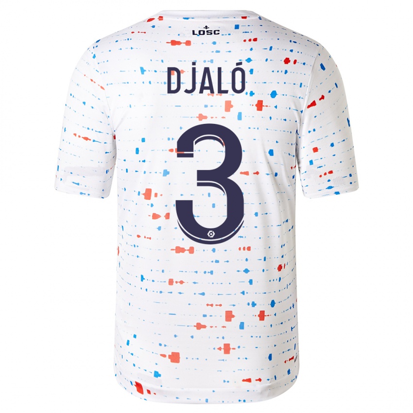 Enfant Maillot Tiago Djaló #3 Blanc Tenues Extérieur 2023/24 T-Shirt Belgique