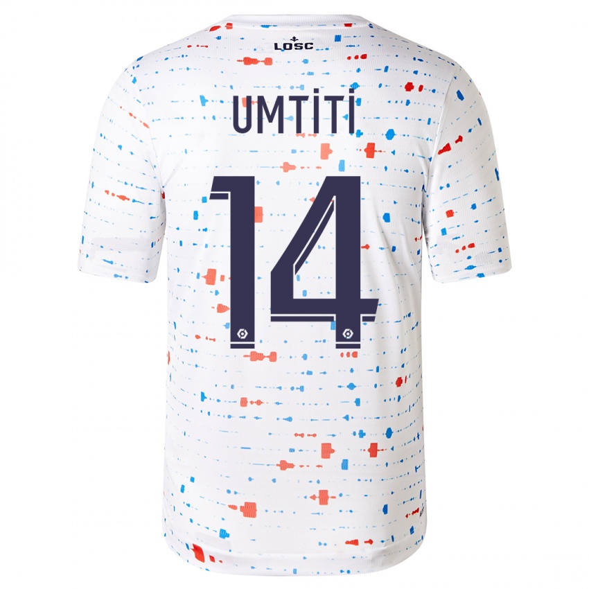 Enfant Maillot Samuel Umtiti #14 Blanc Tenues Extérieur 2023/24 T-Shirt Belgique