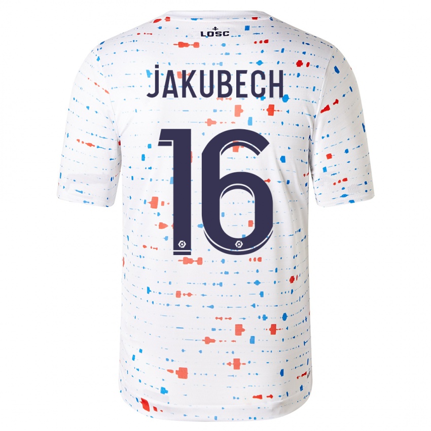 Kinderen Adam Jakubech #16 Wit Uitshirt Uittenue 2023/24 T-Shirt België