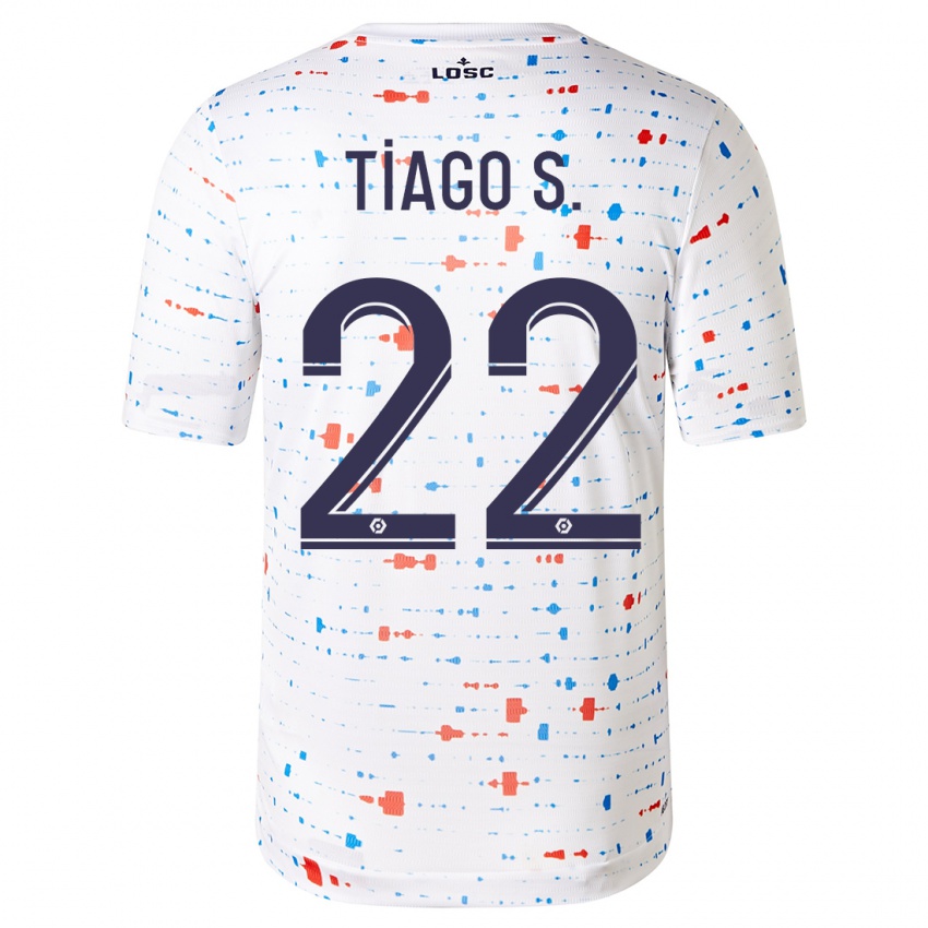 Kinder Tiago Santos #22 Weiß Auswärtstrikot Trikot 2023/24 T-Shirt Belgien