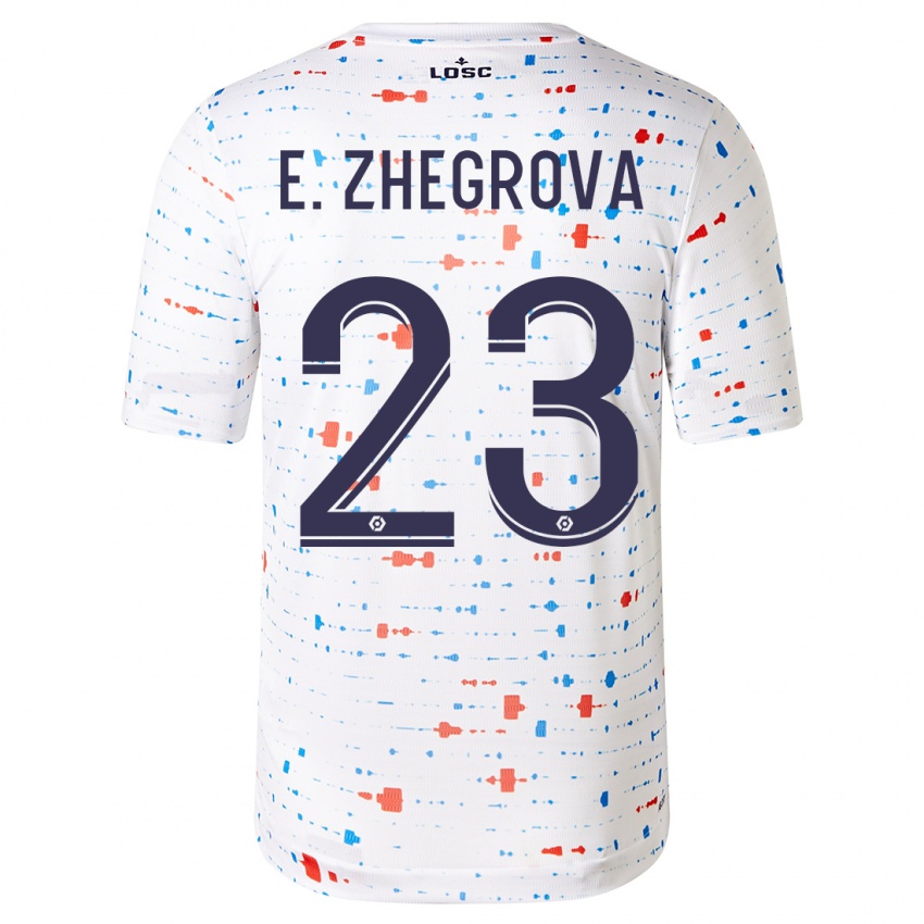 Enfant Maillot Edon Zhegrova #23 Blanc Tenues Extérieur 2023/24 T-Shirt Belgique