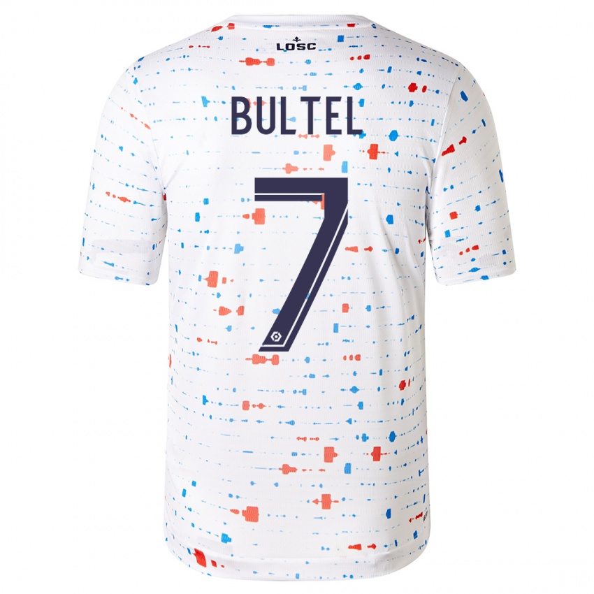 Enfant Maillot Ludivine Bultel #7 Blanc Tenues Extérieur 2023/24 T-Shirt Belgique