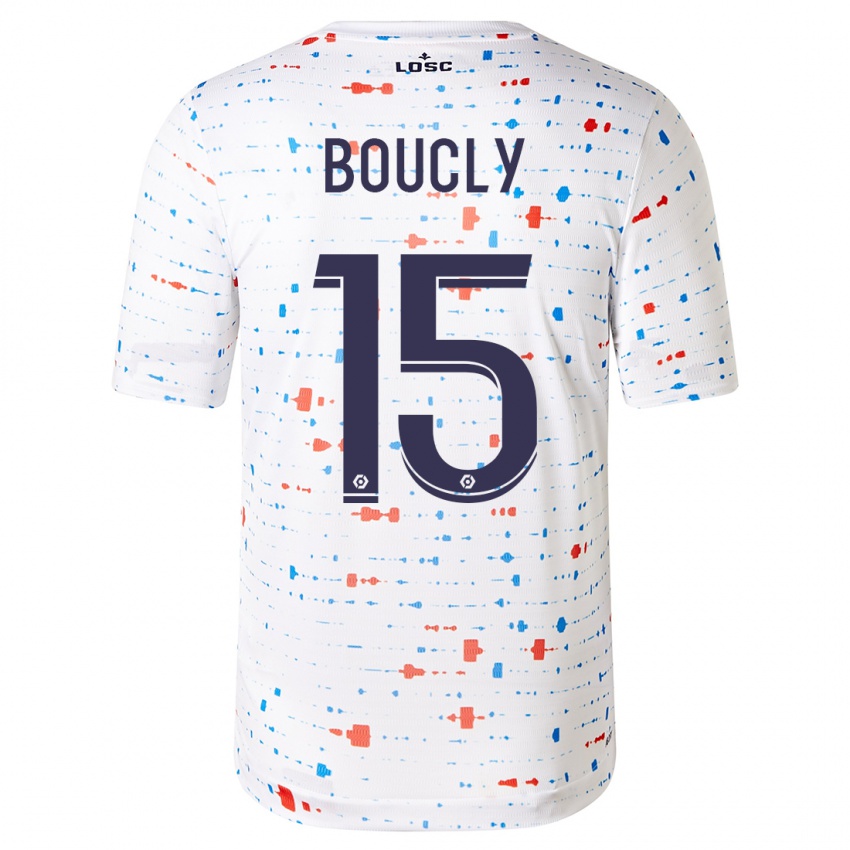 Kinder Maite Boucly #15 Weiß Auswärtstrikot Trikot 2023/24 T-Shirt Belgien