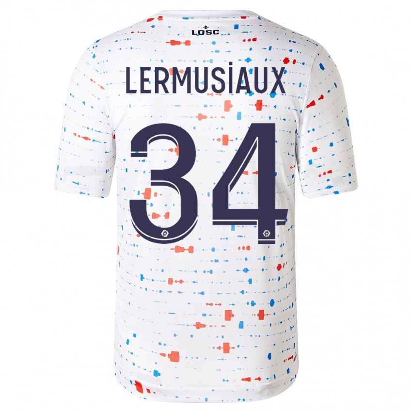 Enfant Maillot Chrystal Lermusiaux #34 Blanc Tenues Extérieur 2023/24 T-Shirt Belgique