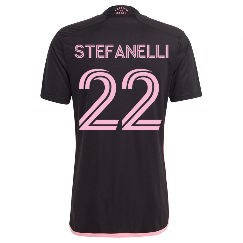Kinder Nicolás Stefanelli #22 Schwarz Auswärtstrikot Trikot 2023/24 T-Shirt Belgien
