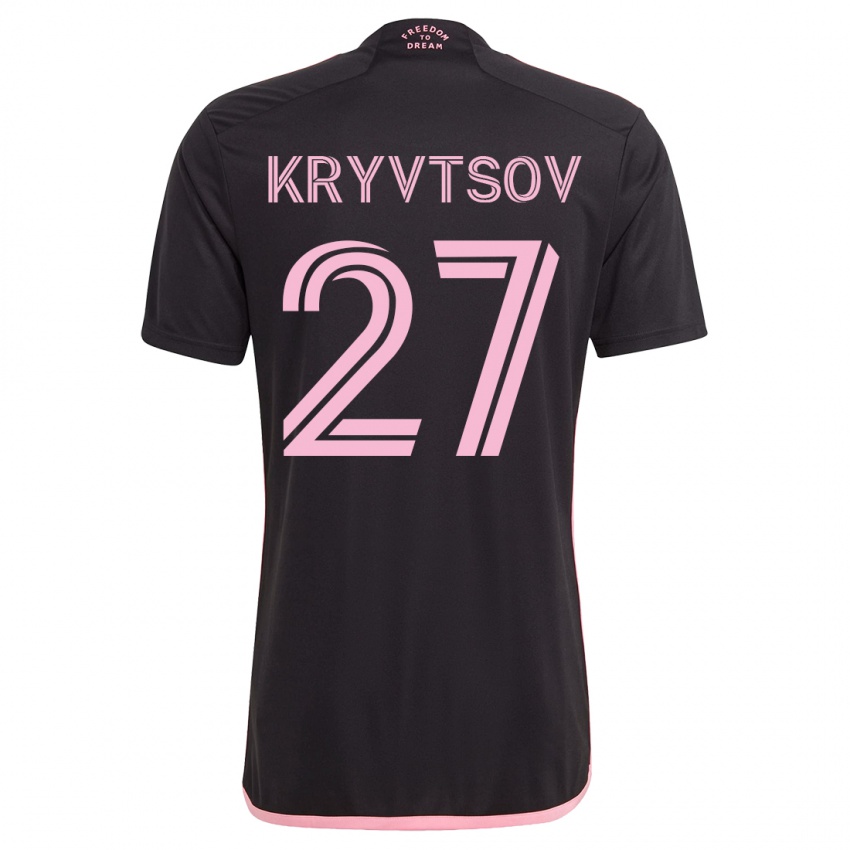 Kinder Sergiy Kryvtsov #27 Schwarz Auswärtstrikot Trikot 2023/24 T-Shirt Belgien