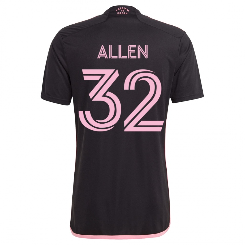 Kinder Noah Allen #32 Schwarz Auswärtstrikot Trikot 2023/24 T-Shirt Belgien