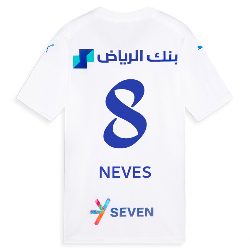 Kinder Rúben Neves #8 Weiß Auswärtstrikot Trikot 2023/24 T-Shirt Belgien