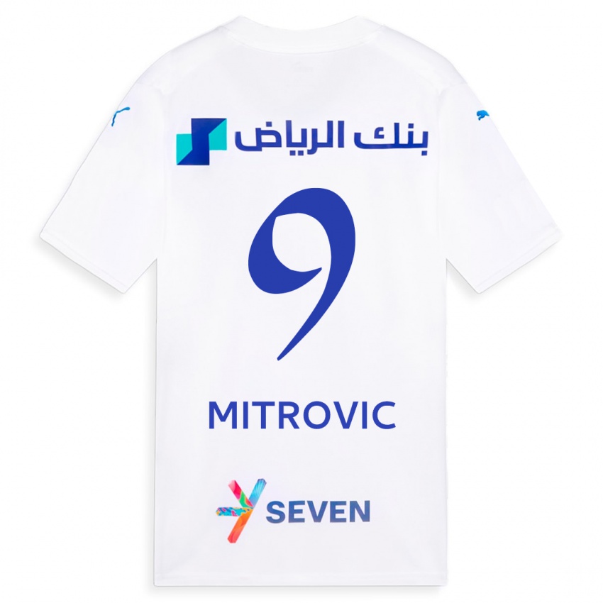 Kinder Aleksandar Mitrovic #9 Weiß Auswärtstrikot Trikot 2023/24 T-Shirt Belgien
