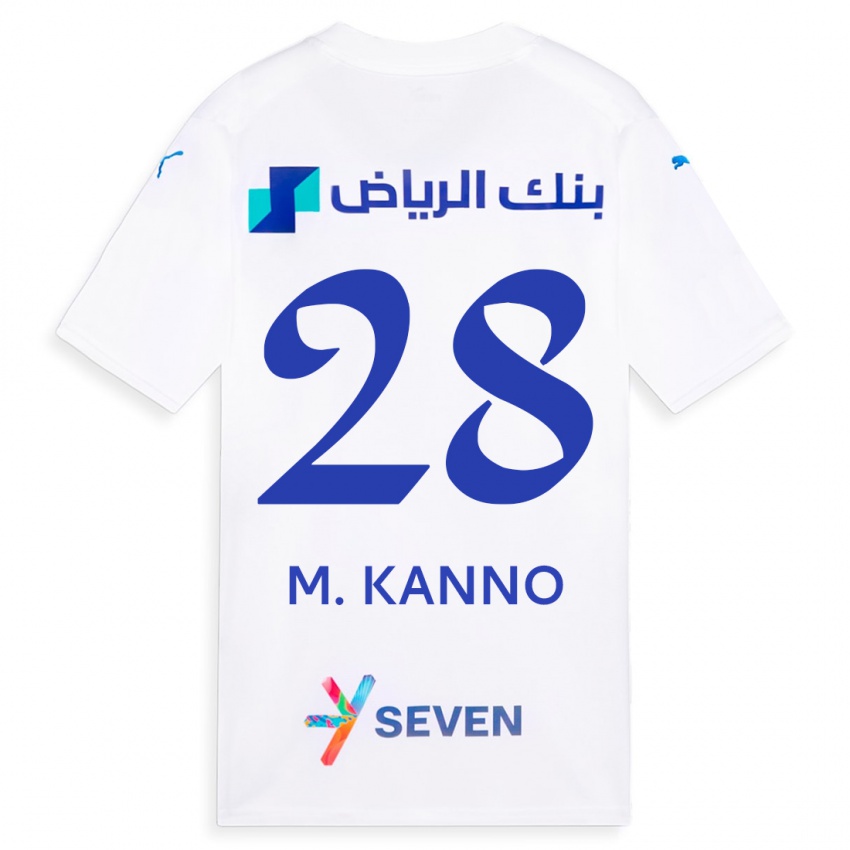 Kinder Mohamed Kanno #28 Weiß Auswärtstrikot Trikot 2023/24 T-Shirt Belgien