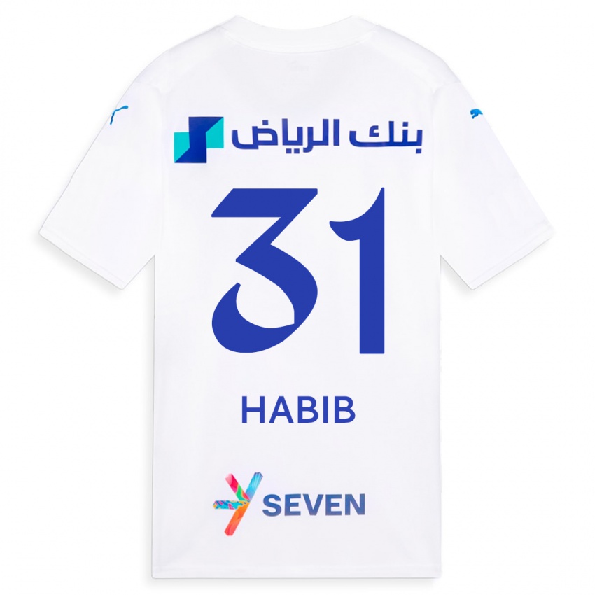 Kinder Habib Al-Wutaian #31 Weiß Auswärtstrikot Trikot 2023/24 T-Shirt Belgien