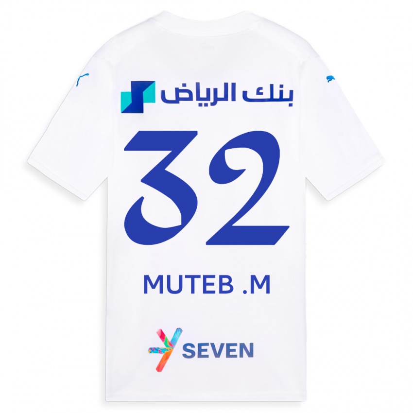Kinder Muteb Al-Mufarrij #32 Weiß Auswärtstrikot Trikot 2023/24 T-Shirt Belgien