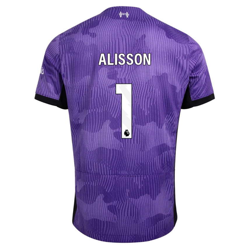 Enfant Maillot Alisson #1 Violet Troisieme 2023/24 T-Shirt Belgique