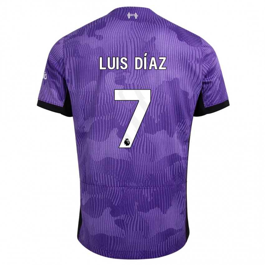 Kinder Luis Diaz #7 Lila Ausweichtrikot Trikot 2023/24 T-Shirt Belgien