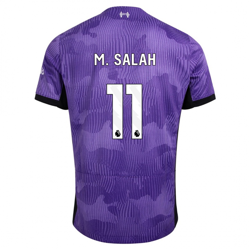 Kinder Mohamed Salah #11 Lila Ausweichtrikot Trikot 2023/24 T-Shirt Belgien