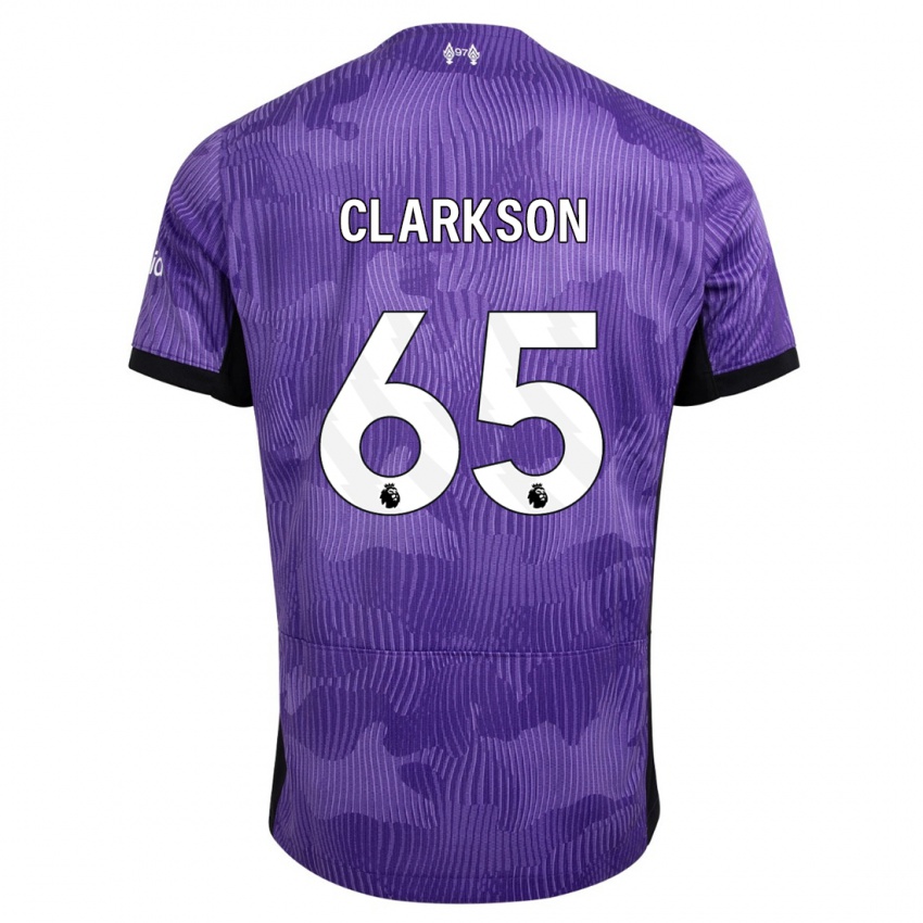 Kinderen Leighton Clarkson #65 Paars Thuisshirt Derde Tenue 2023/24 T-Shirt België