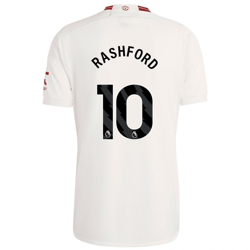Kinder Marcus Rashford #10 Weiß Ausweichtrikot Trikot 2023/24 T-Shirt Belgien