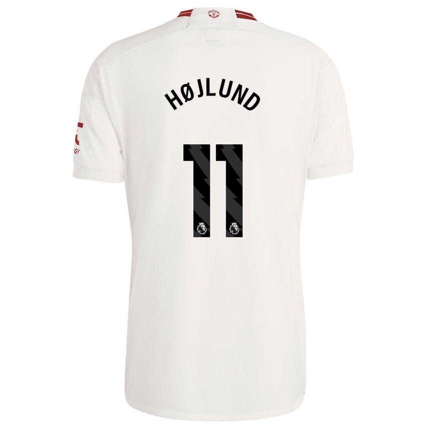 Kinder Rasmus Højlund #11 Weiß Ausweichtrikot Trikot 2023/24 T-Shirt Belgien