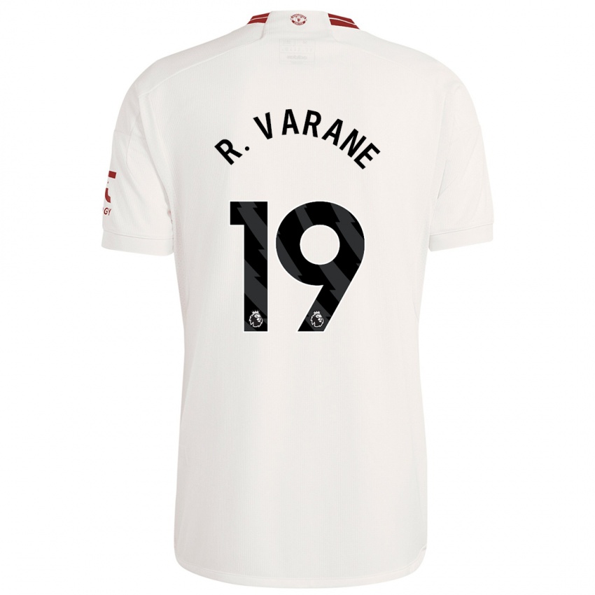 Kinder Raphael Varane #19 Weiß Ausweichtrikot Trikot 2023/24 T-Shirt Belgien