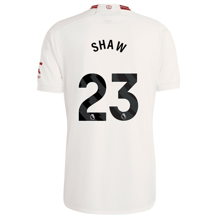 Kinder Luke Shaw #23 Weiß Ausweichtrikot Trikot 2023/24 T-Shirt Belgien