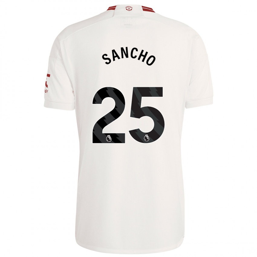 Kinder Jadon Sancho #25 Weiß Ausweichtrikot Trikot 2023/24 T-Shirt Belgien