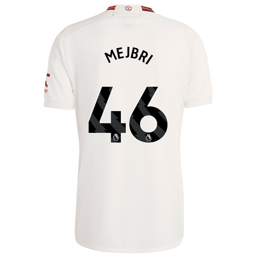 Kinder Hannibal Mejbri #46 Weiß Ausweichtrikot Trikot 2023/24 T-Shirt Belgien